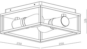 Lucide 27100/02/30 - Fürdőszobai mennyezeti lámpa CARLYN 2xE14/6W/230V IP54