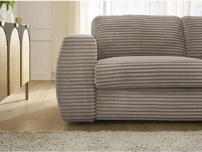 Szürkésbarna kordbársony kanapé mindennapos alvásra-kinyitható 220 cm Hugo – Bobochic Paris