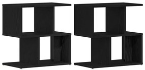 Éjjeli Asztal 2 db Fekete Tölgy 50x30x51,5 cm Műanyagból