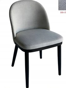 2 darabos vászon étkezőszék szett, fa lábakkal, szürke vászon kárpitozással