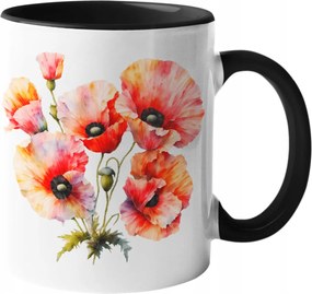 Bögre Csodálatos Mezei Pipacsok Virágok Pipacs Kerámia Akvarell 330ml Csomagolás