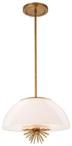 Quoizel STARING-3P-DG-OPAL-Csillár rúdon STARING 3xE14/40W/230V átm. 45,7cm arany