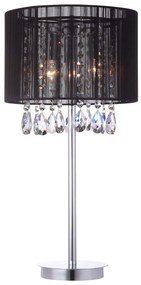 ITLAUX MTM9262-3P-BK ESSENCE Kristály Asztali lámpa Króm, Fekete, Átlátszó E14 IP20