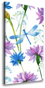 Fali vászonkép Virág és szitakötők ocv-98370338