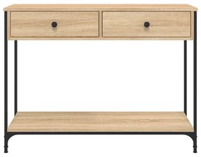 sonoma tölgy színű szerelt fa dohányzóasztal 100 x 34,5 x 75 cm