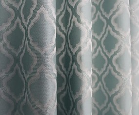 Függönyanyag méterre 150cm marokkói lóhere menta ezüst 0,5m