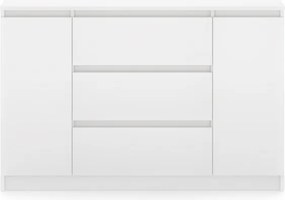 SIMPLE komód 120 cm, 2 ajtó 3 fiók, fehér
