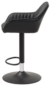 Fekete bőrutánzat állítható magasságú bárszék Brooks – Unique Furniture