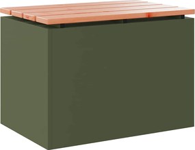 vidaXL Kerti pad Oliva zöld 60 x 40 x 43 cm Acél