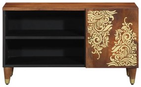 TV Szekrény Mézbarna Tömör mangófa, MDF 80 x 33 x 46 cm