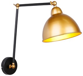 Fekete-aranyszínű fém fali lámpa Truck – Candellux Lighting