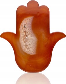 Hamsa természetes kőből Achát Gyönyörű Példány 175g kéz állvány 117