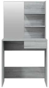 szürke sonoma fésülködőasztal tükörrel 74,5 x 40 x 141 cm