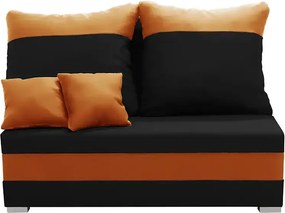 GUSTO2 Kétszemélyes kinyitható kanapé Fekete/narancs
