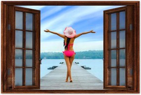 Poszterek 90x60 Hölgy a mólón