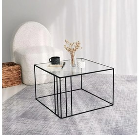 Asir Kávésasztal OUTLINE 36x55 cm fekete/átlátszó AS1164