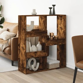 füstös tölgy színű szerelt fa térelválasztó 100 x 33 x 115 cm