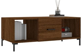 Barna tölgyszínű szerelt fa dohányzóasztal 102 x 50 x 40 cm