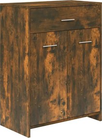 vidaXL füstös tölgy színű szerelt fa fürdőszobaszekrény 60x33x80 cm