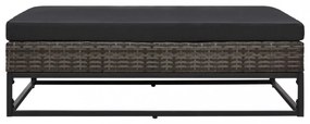 5 részes szürke polyrattan kerti bútorszett párnákkal