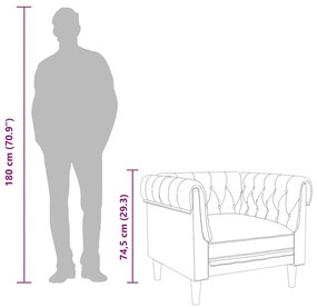 sötétbarna szövet Chesterfield kanapé