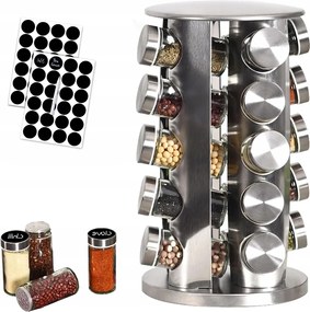 Fűszertartó Forgatható Állvány 20 Befőttesüveg Prémium konyhai rendszerező
