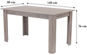 Yorki Standard étkezőasztal 140x80 cm yorki tölgy