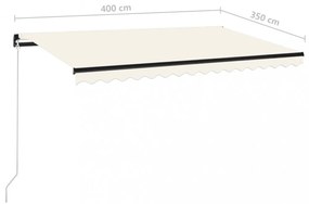 krémszínű kézzel kihúzható napellenző 400 x 350 cm