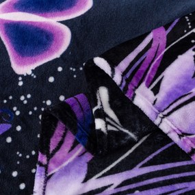 Mikroplüss takaró VIOLET BUTTERFLY sötétkék Méret: 200 x 220 cm