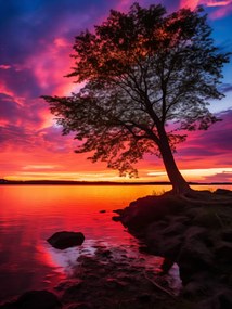 Poszter 15x20cm Alkonyat a víz felett