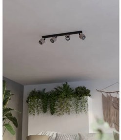 Eglo 43659 - spotlámpa ROSLEY 4xE14/40W/230V fekete/bézs