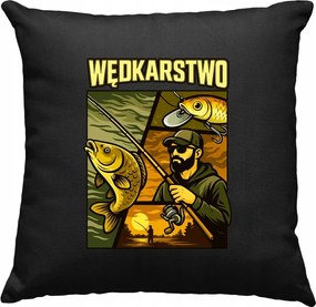 Horgász párna Halak rajongónak, fekete