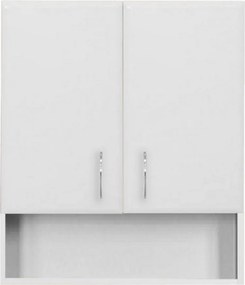 Bianca Plus 60-as Faliszekrény 2 ajtóval, nyitott alsó résszel, magasfényű fehér színben