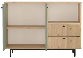 Komód Rebutia 2 (tölgy + zöld). Akció -21%. 1102499