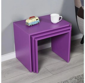 Adore Furniture KÉSZLET 3x Kávésasztal lila AD0134