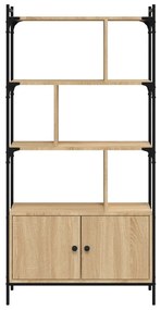 sonoma tölgy szerelt fa könyvespolc ajtókkal 76,5x30x154,5 cm