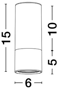 NOVA LUCE 9911528 PONGO Hengeres Mennyezeti Lámpa GU10 IP20