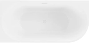 Mexen Mia, szabadon álló sarokkád, láva, 170 x 80 cm, fehér-fekete, fehér túlfolyó, 52691708075L-20