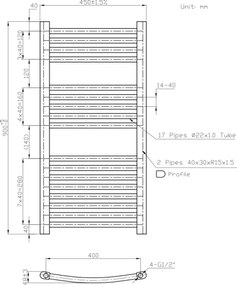 Novaservis - Fürdőszobai létra törölközőszárító radiátor 365W/230V 90x45 cm fehér lekerekített