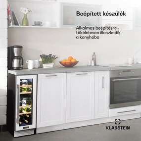 Klarstein Vinovilla 17, kétzónás borhűtő, 53 liter, 17 palack, 3 színű LED világítás, fehér