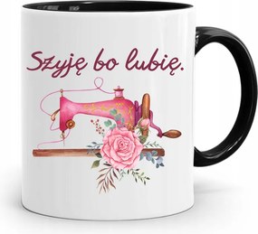 Fekete Bögre Varrónőnek Mert Szeretem Az Ajándékot fényképes nyomattal