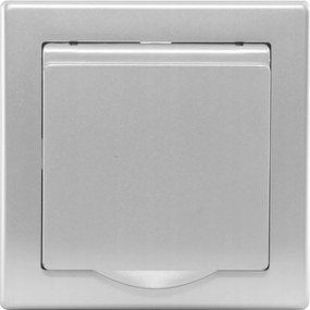 IP44 Düwi légmentesen záródó csatlakozóaljzat, ezüst 2P+Z