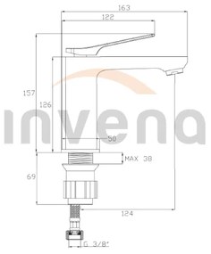 Invena Neri, mosogató csaptelep, króm, BU-01-001-L