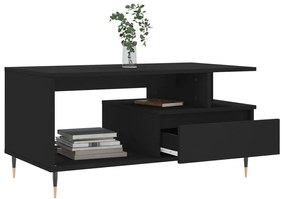 Fekete szerelt fa dohányzóasztal 90 x 49 x 45 cm