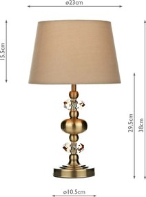 Dar Lighting glamour modern asztali lámpa edith antik sárgaréz daredi4175