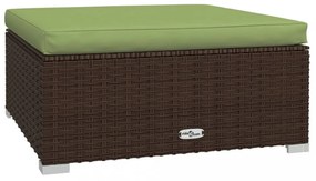 vidaXL 4 részes barna polyrattan kerti bútorszett párnákkal