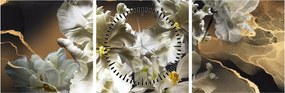 Kép - Orchidea virágok márvány háttérrel (órával) (90x30 cm)