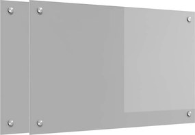 vidaXL Konyhai splashback 2 pcs Világosszürke 80 x 50 cm edzett üveg
