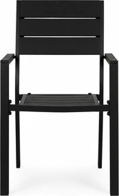 Kerti szék, MultiGarden YC-051KD-1, fekete, 54,5 x 52 x 89 cm, acél keret, HDPE ülő- és háttámla, 150 kg teherbírás, 2 db-os szett