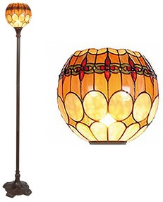 Tiffany álló lámpa sárga barna gömb alakú